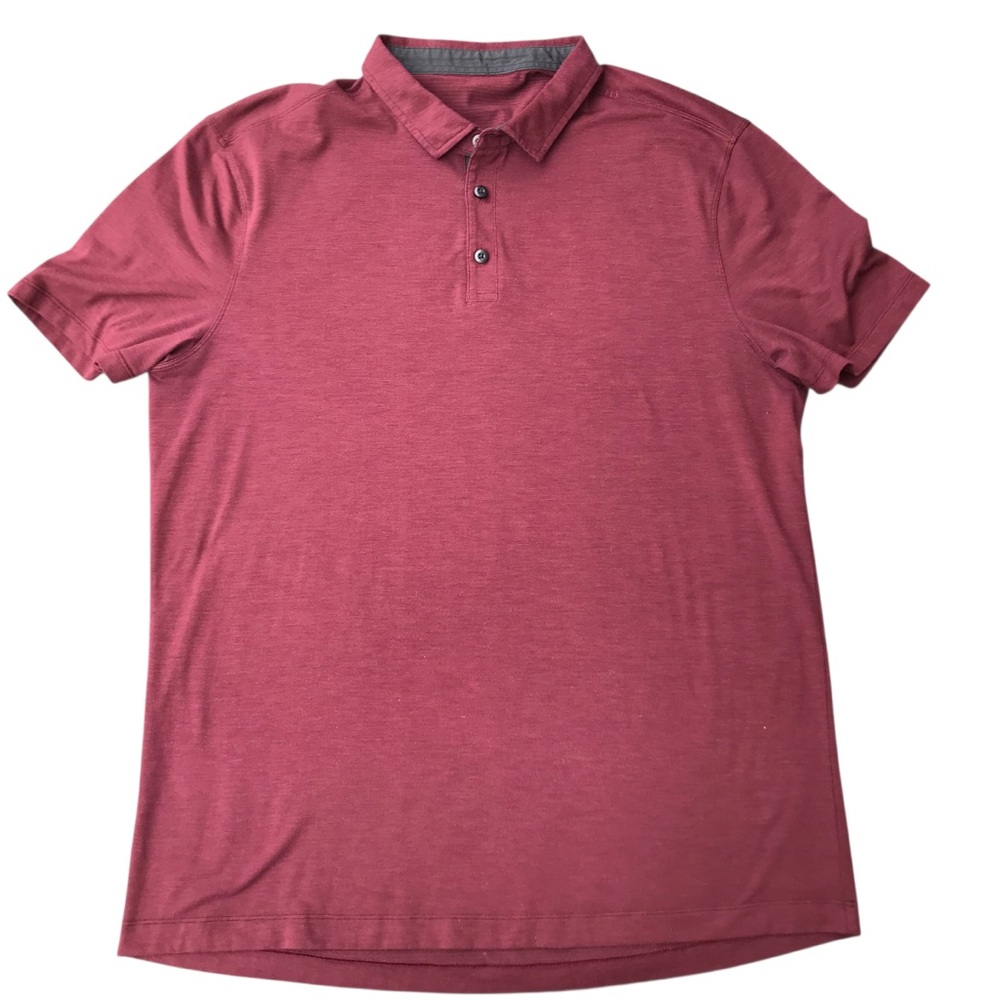Lululemon Evolution Polo Heathered Red Golf Shirt Short Sleeve ESTIMATED Large